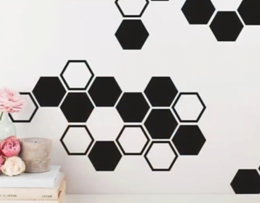 cat motif hexagonal 