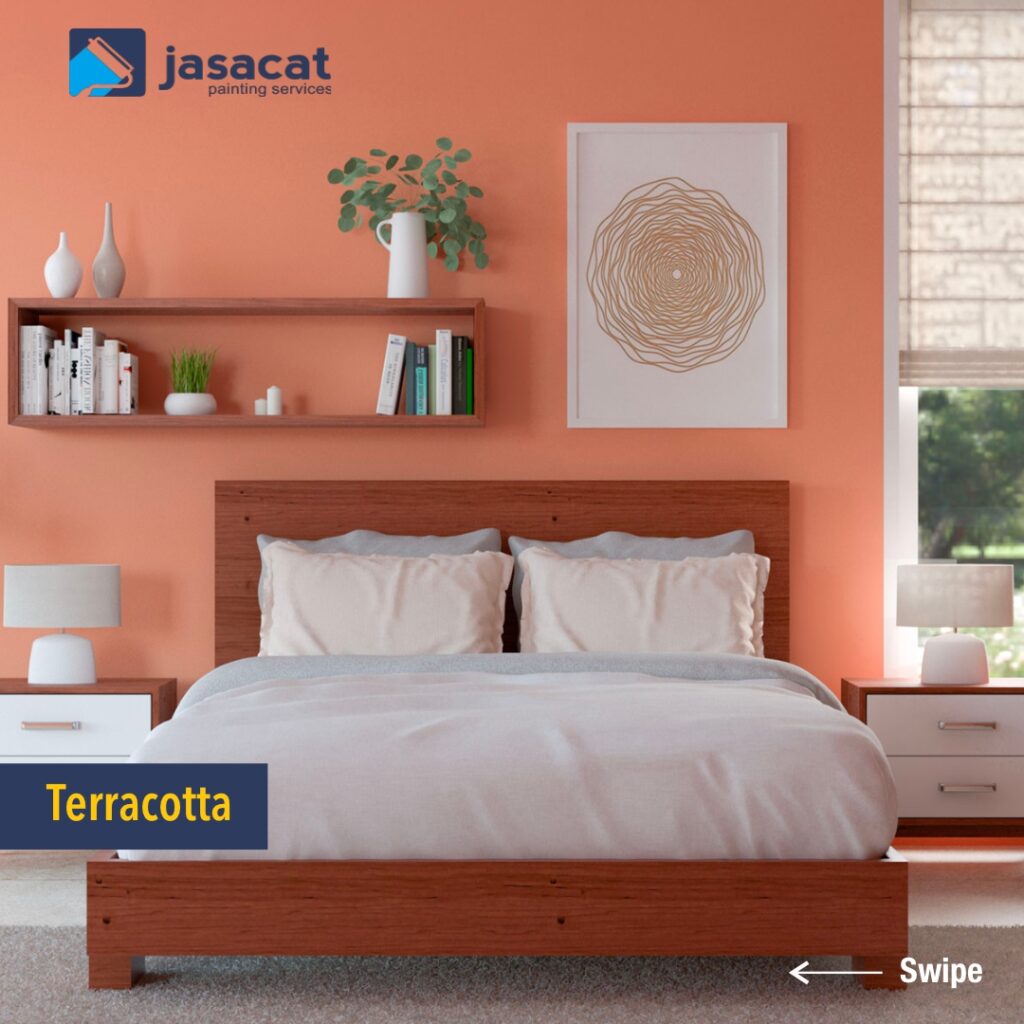 warna dinding kamar tidur furniture cokelat