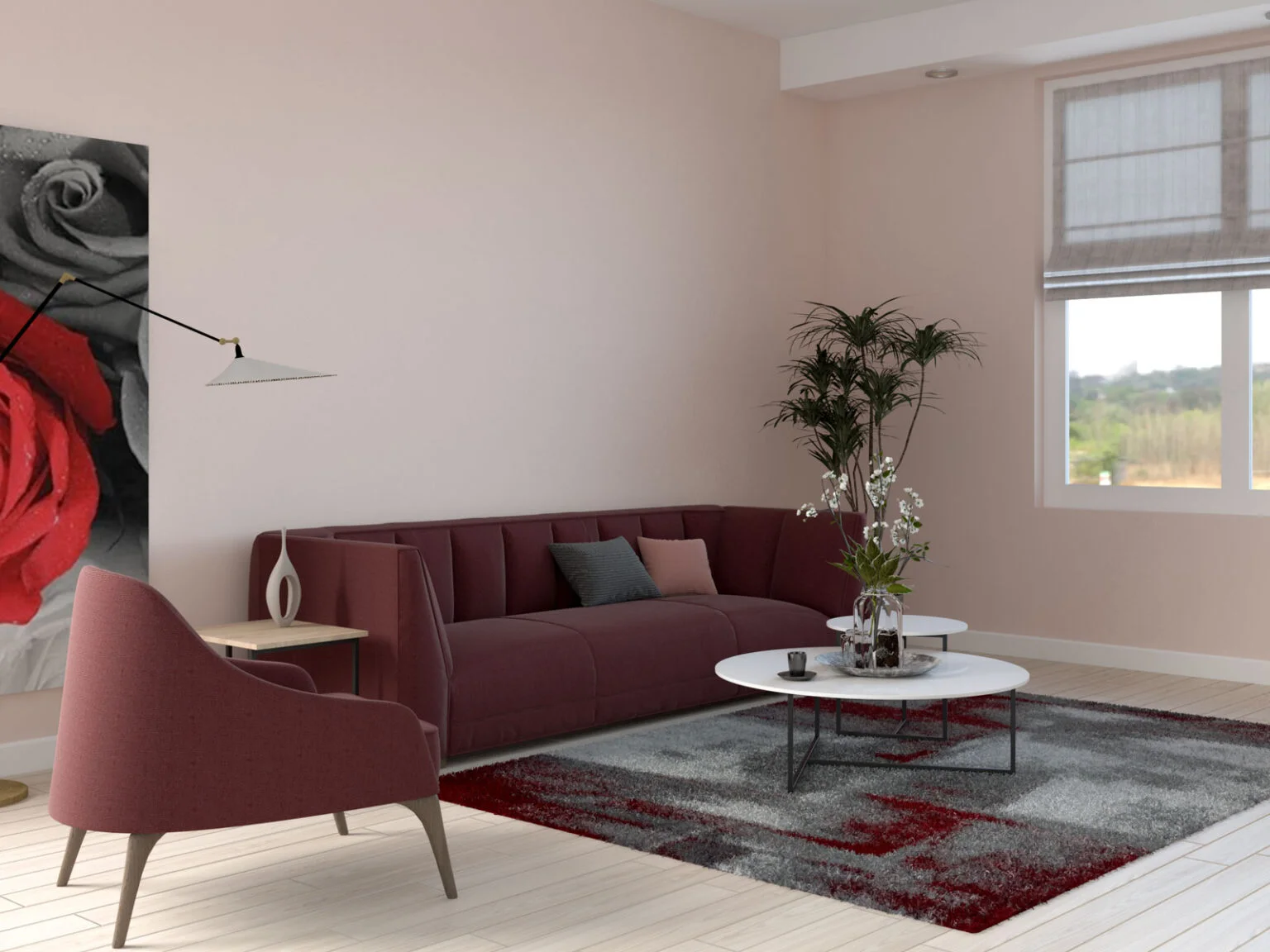 Inspirasi Skema Warna Interior untuk Sofa Merah Anda