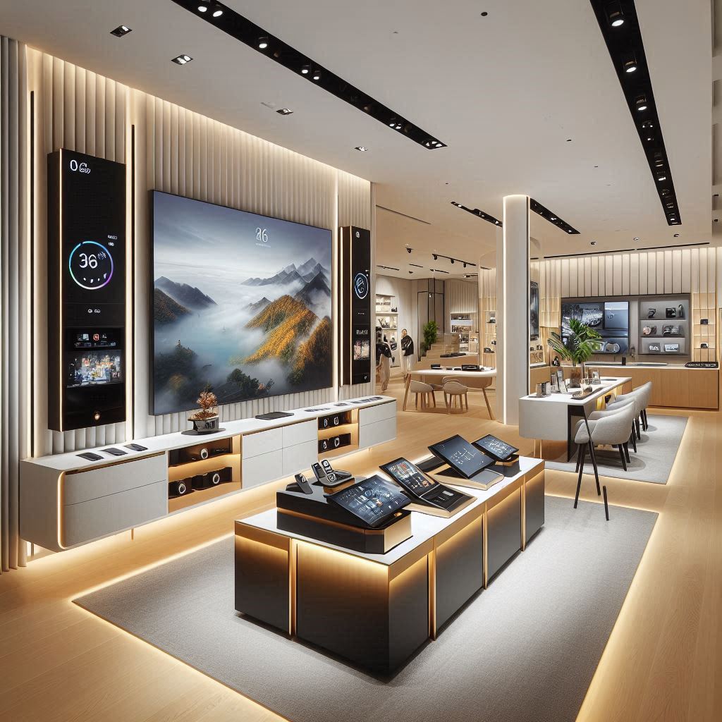 pengecatan showroom elektronik high-end