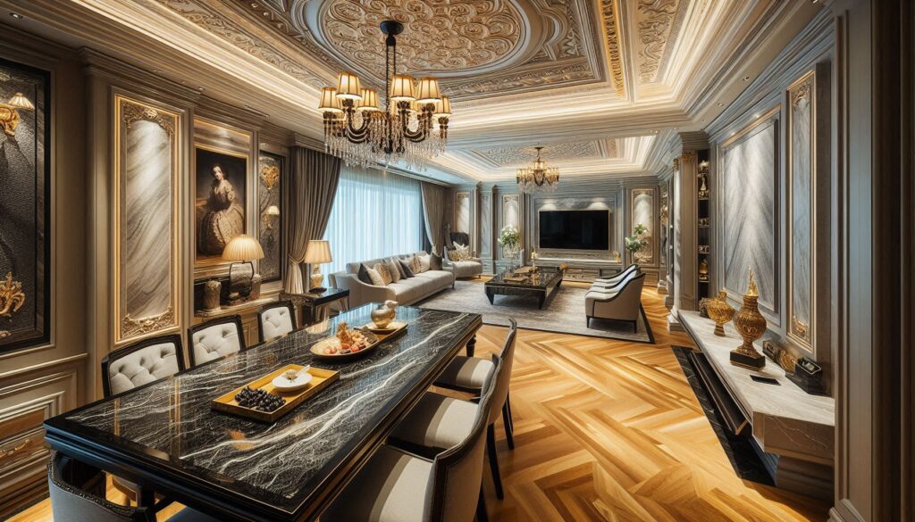 Interior Efek Stone Finish