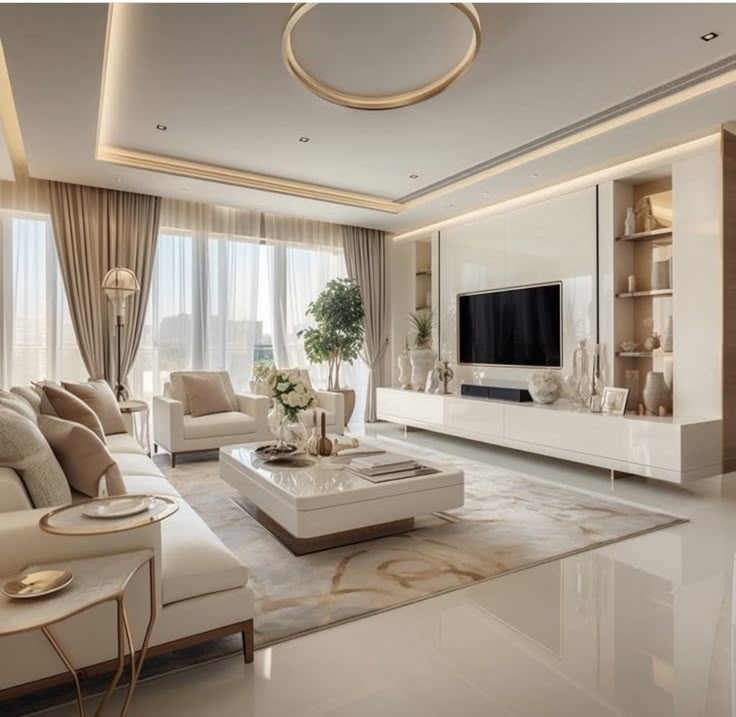 Cat Interior Bintaro Xchange Area yang Mewah dan Soft-Toned
