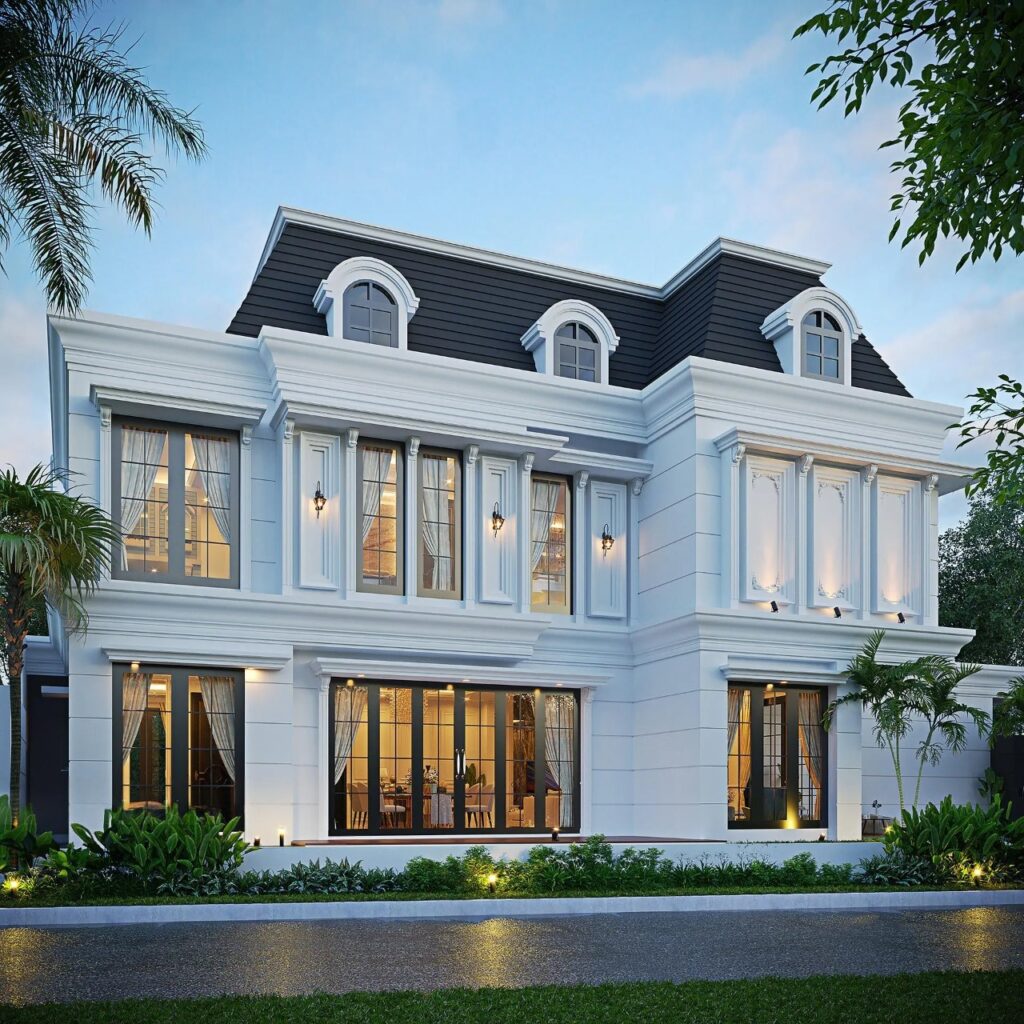 pengecatan rumah klasik 2 lantai