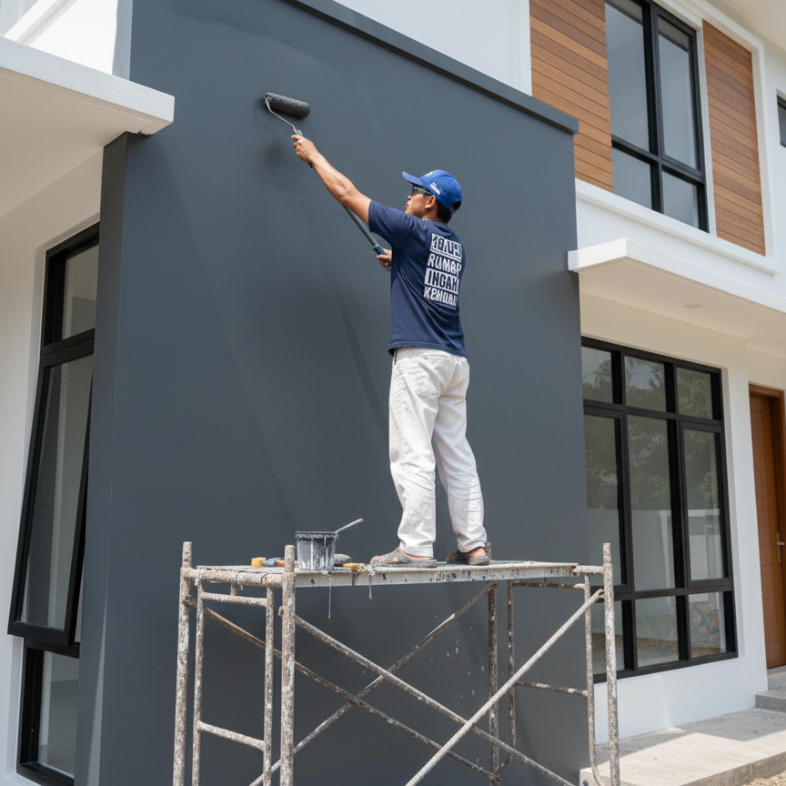 pengecatan eksterior Kebayoran