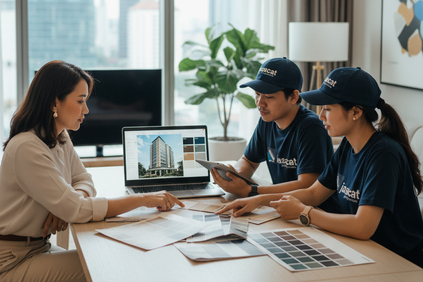 Pengecatan eksterior Sudirman Jakarta