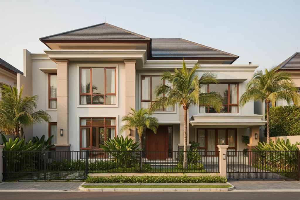 Cat Eksterior Profesional Senayan dengan Warna Elegan